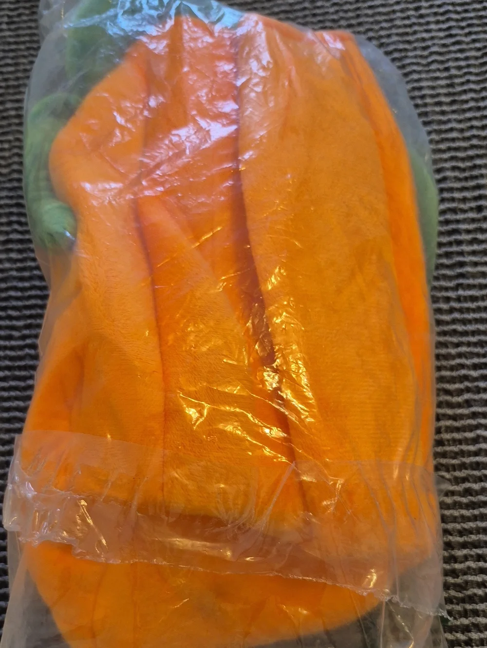 Plush Jack-O'-Lantern Halloween Treat Bag - Orange & Green